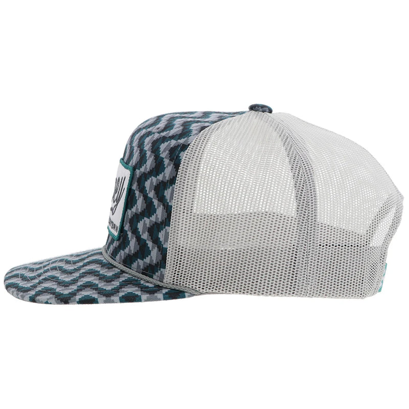 Load image into Gallery viewer, 2448T-TLGY - Hooey "Lakota" Hat Teal/Grey Pattern W/White/Teal Patch
