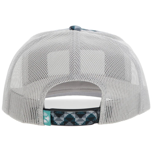 2448T-TLGY - Hooey "Lakota" Hat Teal/Grey Pattern W/White/Teal Patch