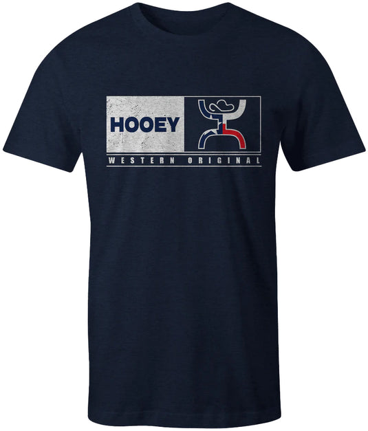 HT1553NV - HOOEY MEN'S  "MATCH" NAVY W/RED/WHITE/BLUE LOGO T-SHIRT