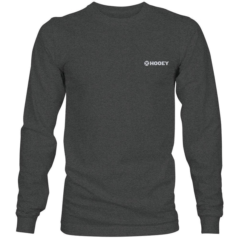 Load image into Gallery viewer, HT1556CH - HOOEY MEN&#39;S  &quot;LIBERTY ROPER&quot; CHARCOAL LONG SLEEVE T-SHIRT
