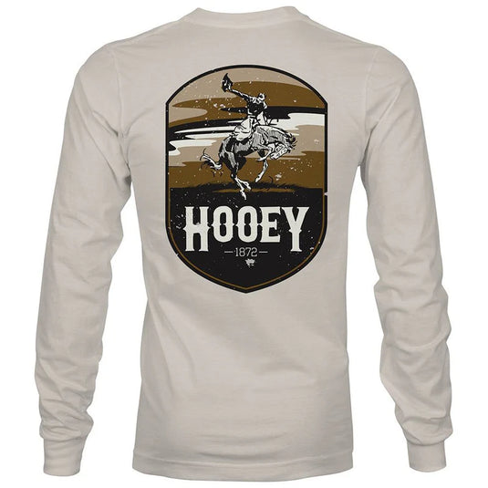 HT1558CR - HOOEY MEN'S  "CHEYENNE" CREAM LONG SLEEVE T-SHIRT