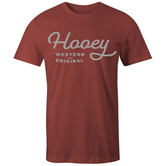 HT1566CM - HOOEY MEN'S "OG" CRIMSON W/GREY T-SHIRT