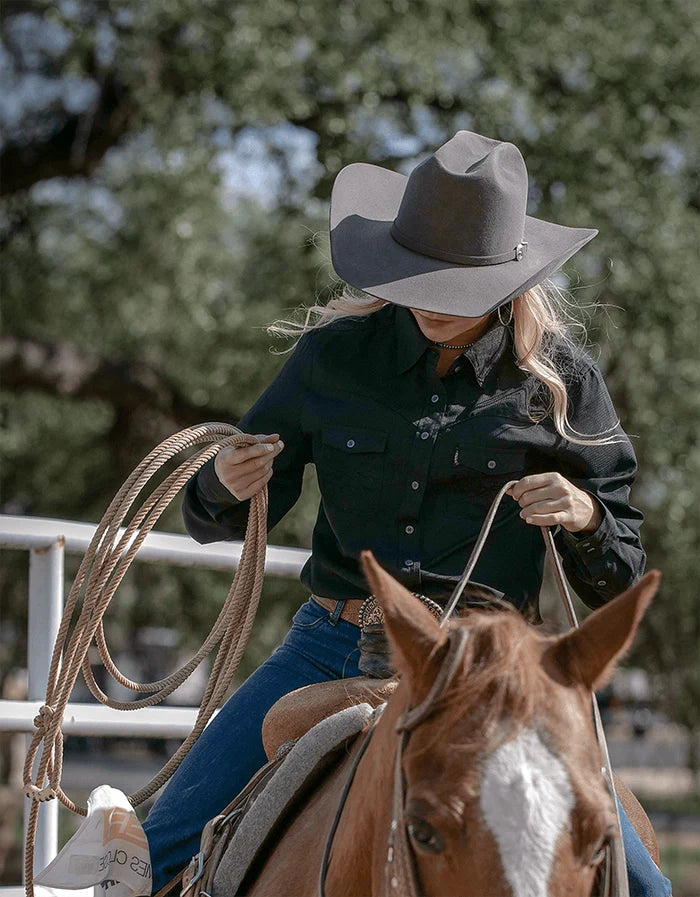 Load image into Gallery viewer, HT1664BK - Hooey Ladies "Sol Competition" Black Long Sleeve
