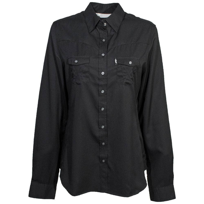 Load image into Gallery viewer, HT1664BK - Hooey Ladies "Sol Competition" Black Long Sleeve
