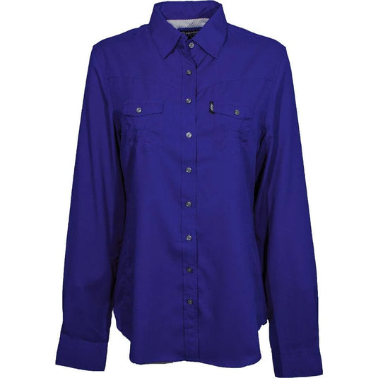 HT1664BL - Hooey Ladies "Sol Competition" Royal Long Sleeve