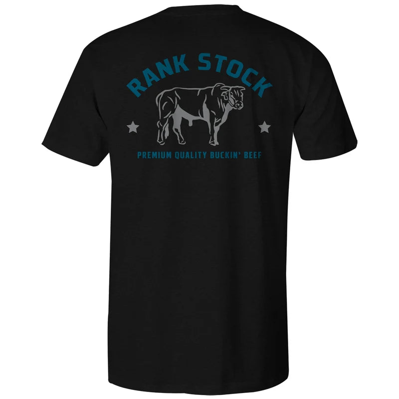Load image into Gallery viewer, HT1684BK - Hooey "Charbray" Black w/Grey/Blue Rank Stock Logo T-shirt
