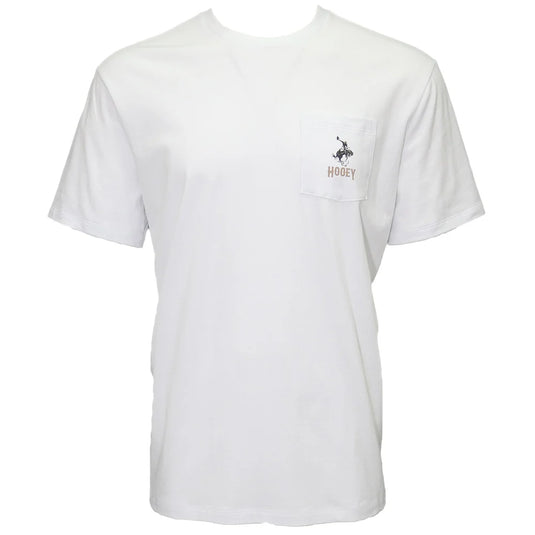 HT1688WH - Hooey "Cheyenne" White W/Tan/Cream/Brown Logo Pocket T-Shirt