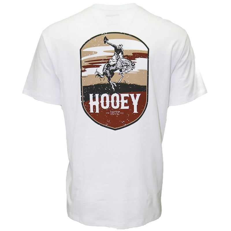 Load image into Gallery viewer, HT1688WH - Hooey "Cheyenne" White W/Tan/Cream/Brown Logo Pocket T-Shirt
