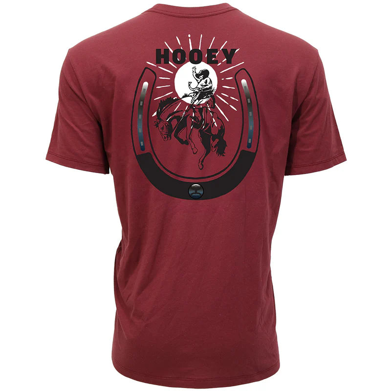 Load image into Gallery viewer, HT1886BU - Hooey "Lucky Rider" Burgundy W/Black &amp; White Logo T-Shirt
