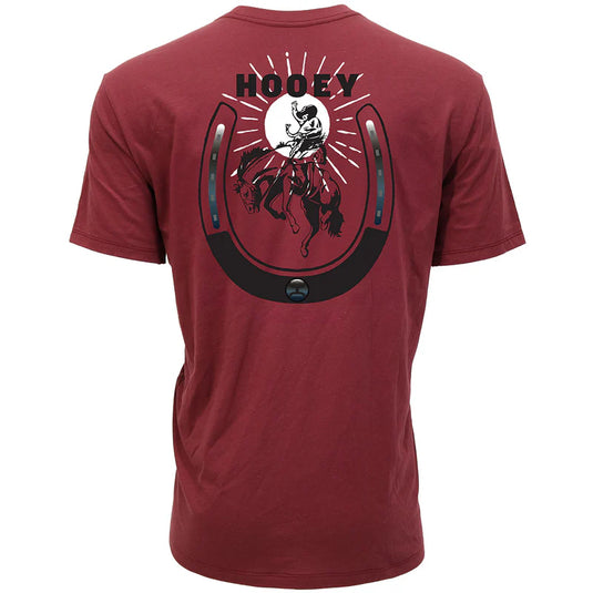 HT1886BU - Hooey "Lucky Rider" Burgundy W/Black & White Logo T-Shirt