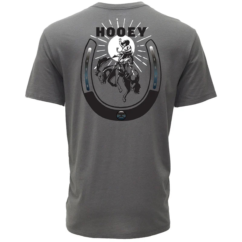 Load image into Gallery viewer, HT1886DKGY - Hooey "Lucky Rider" Grey w/Black &amp; White Logo T-shirt
