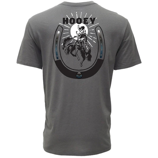 HT1886DKGY - Hooey "Lucky Rider" Grey w/Black & White Logo T-shirt