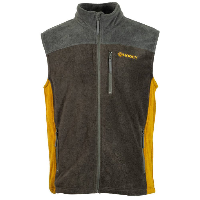 HV092BR - Hooey Fleece Vest - Brown w/Mustard Accents
