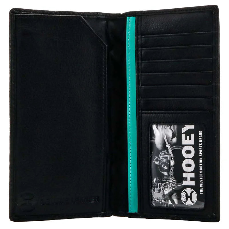 Load image into Gallery viewer, HW010-BKRD - Hooey &quot;Black Hawk&quot; Rodeo Hooey Wallet Black/Red Aztec Print
