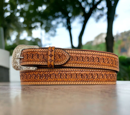 IB1008N - Ranger Belt Co. Tooled Leather Belt