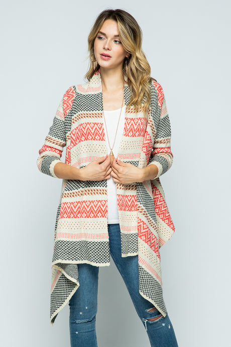 IM0527C - Aztec Cardigan Sweater