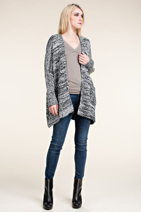 IM0548C - Multi Black Slub Cardigan
