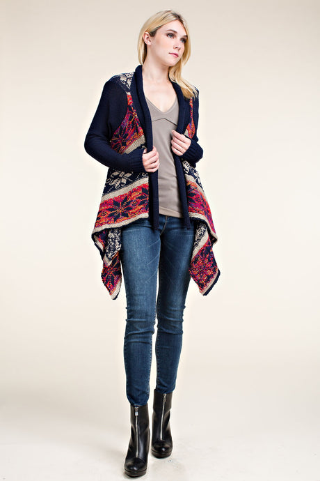 IM0559C - Multi Color Long Sleeve Cardigan
