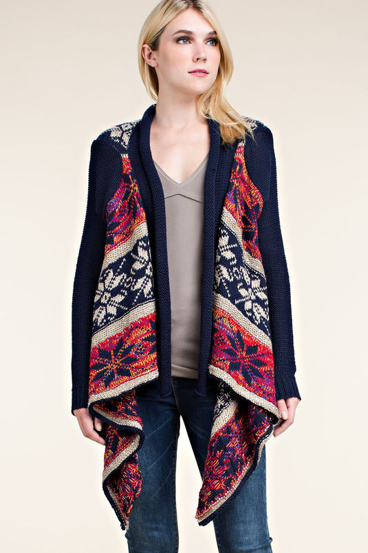 IM0559C - Multi Color Long Sleeve Cardigan
