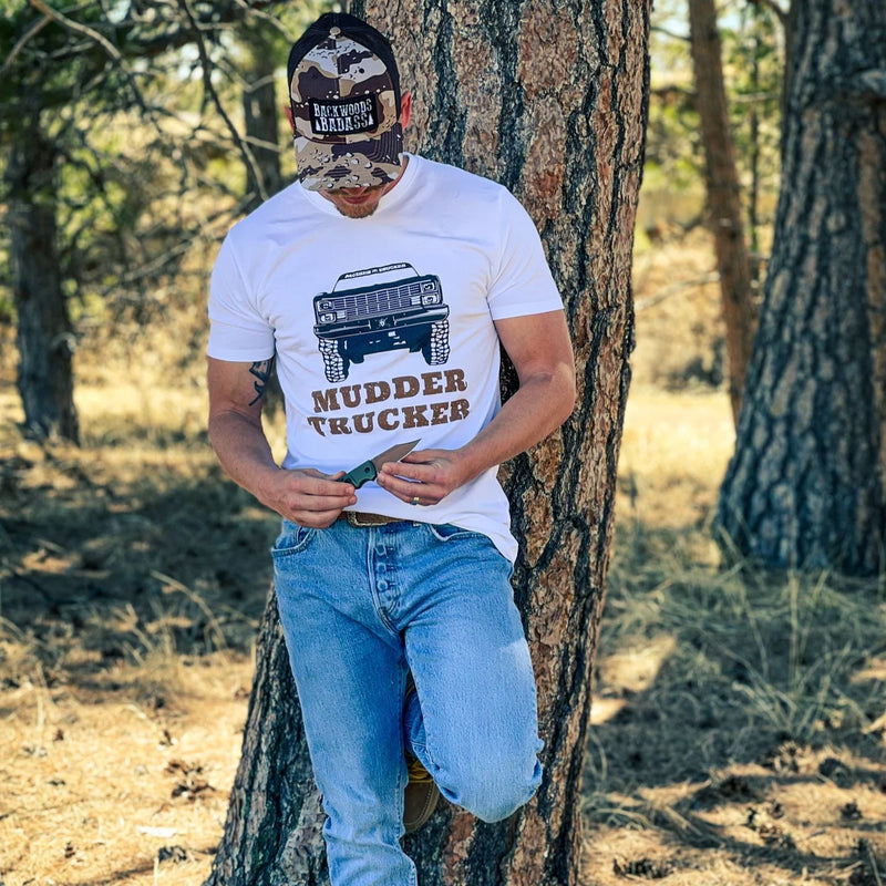 Load image into Gallery viewer, OUT60006 - Outlaw MUDDER TRUCKER White T Shirt
