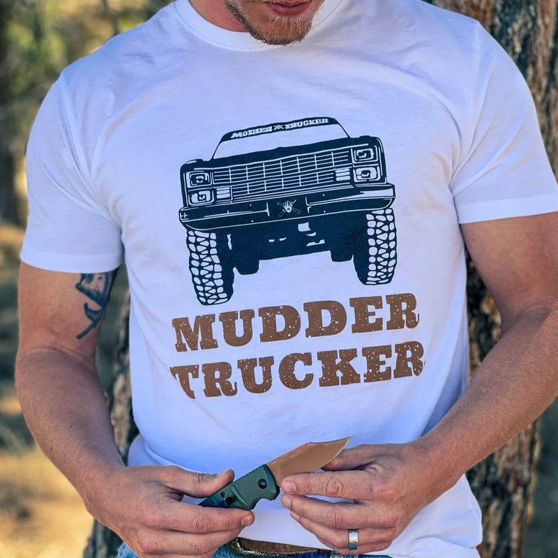 Load image into Gallery viewer, OUT60006 - Outlaw MUDDER TRUCKER White T Shirt
