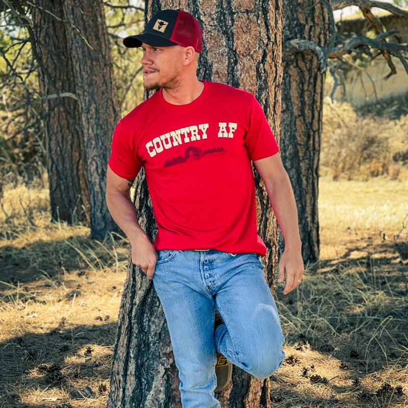 Load image into Gallery viewer, OUT60007 - Outlaw COUNTRY AF Red T Shirt
