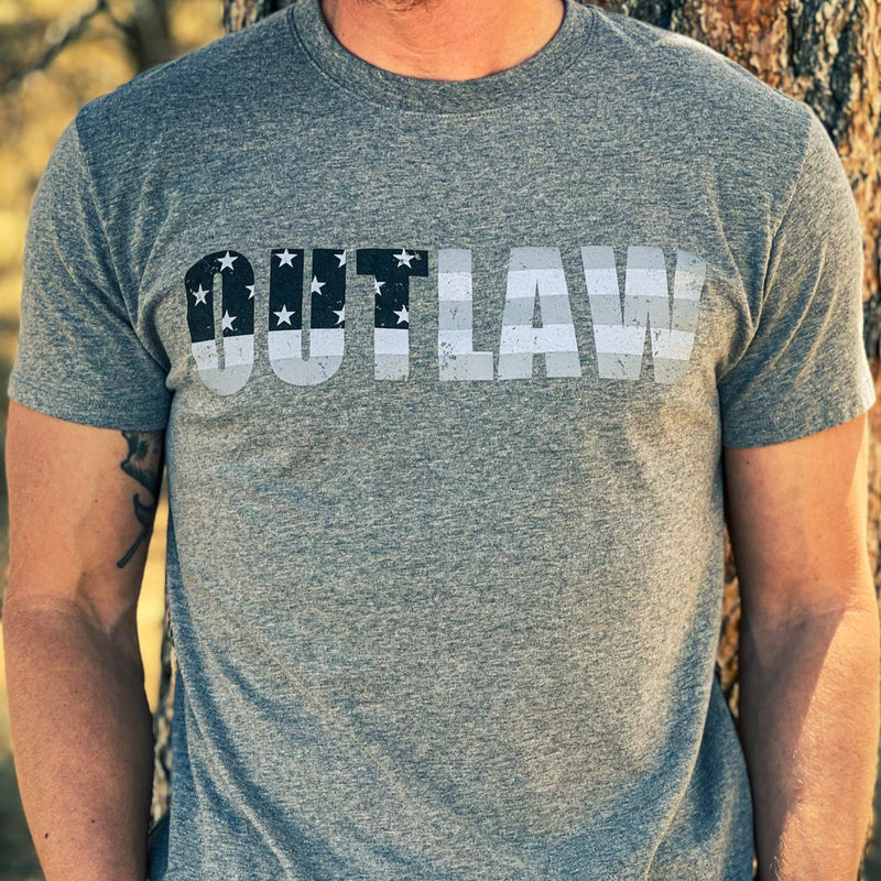 Load image into Gallery viewer, OUT60001 - OUTLAW Americana Graphite Heather T Shirt
