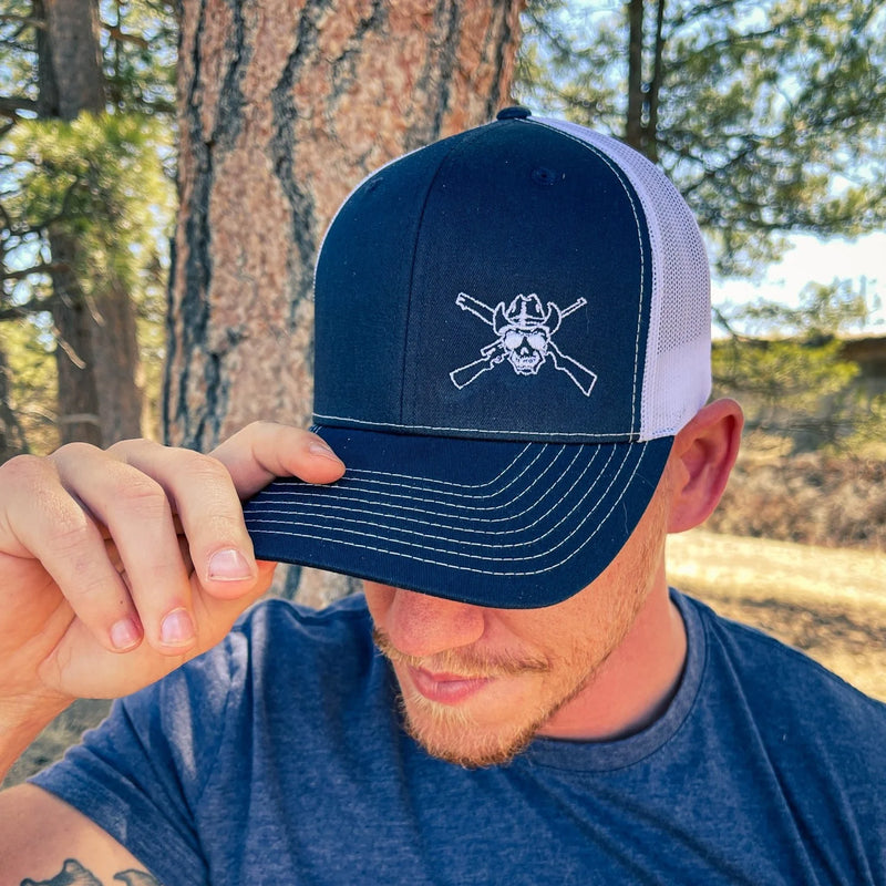 Load image into Gallery viewer, OUT5006 - Navy/White Embroidered Cap
