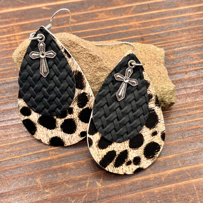 NIHER64 - PU Leather Multi Layered Earrings