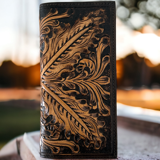 IWR-2 - Ranger Belt Co. Floral Tooled Rodeo Wallet