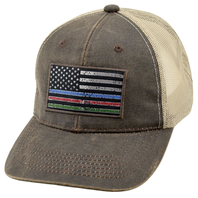 JCBC515 - Justin Mesh Cap w/American Flag