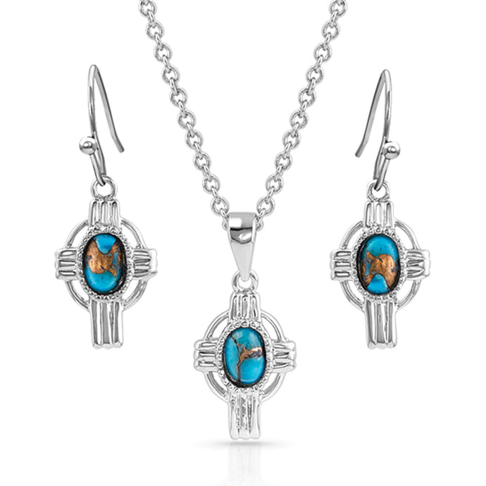 JS4707 - Montana Silversmiths Easter Cross Turquoise Jewelry Set