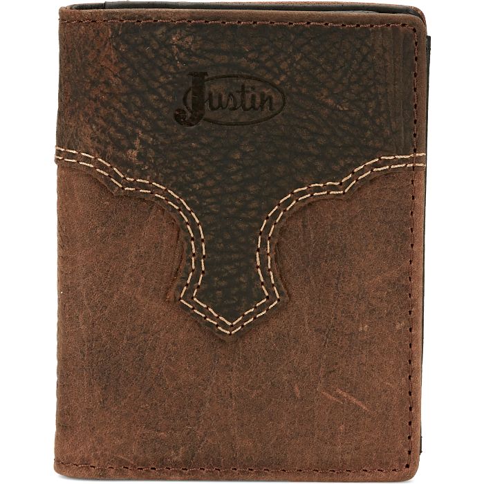 Load image into Gallery viewer, 22125783W4 - Justin Card Wallet Weathered Leather W/Yoke
