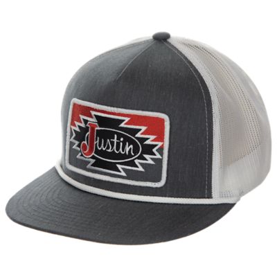 JUS13691 - Justin Grey Cap W/ Aztec Design Patch