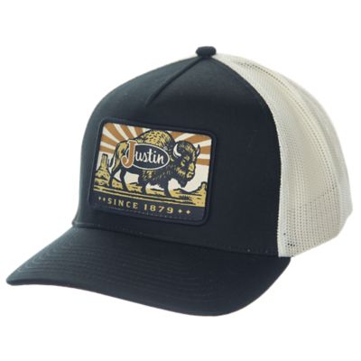 JUS13712 - Justin Black Cap W/Buffalo Patch