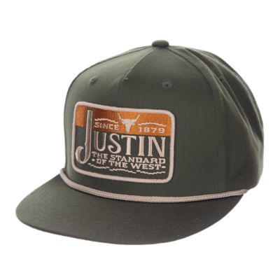 JUS13715 - Justin Olive Cap W/ Longhorn Patch