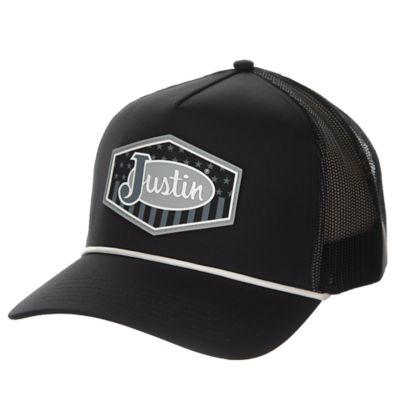 JUS13717 - Justin Black Cap W/ Americana Patch