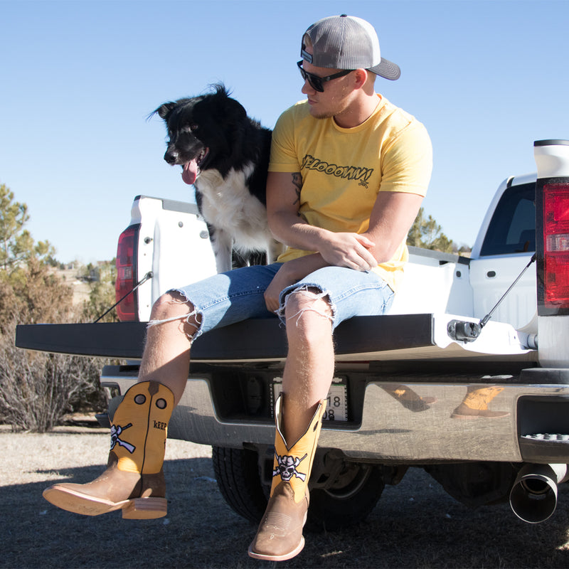 Load image into Gallery viewer, OUT8000 - RockinLeather Men&#39;s Outlaw &quot;Yellow&quot; Western Boot
