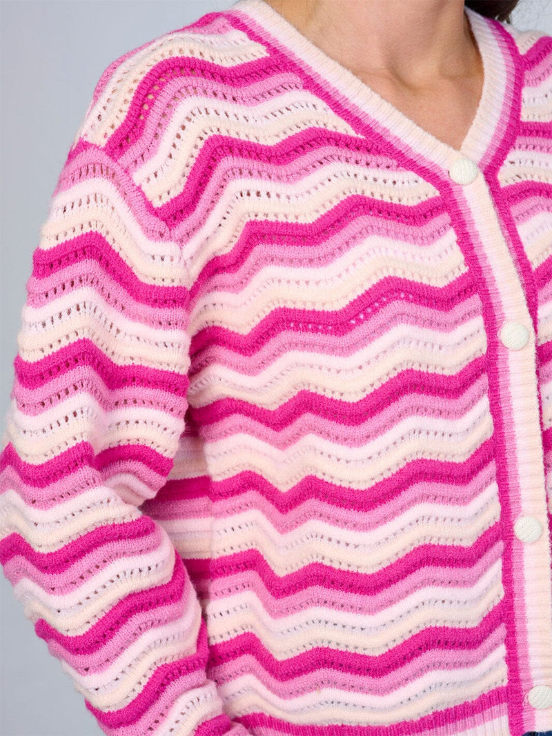 Load image into Gallery viewer, WFT 34 - WOMEN'S LONG SLEEVE BUTTON CLOSURE COLORBLOCK STRIPES KNIT SWEATER
