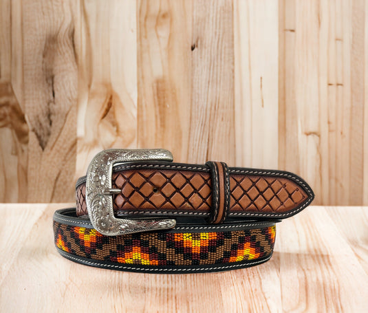 KH-1114 - Ranger Belt Co. Basketweave Beaded Belt