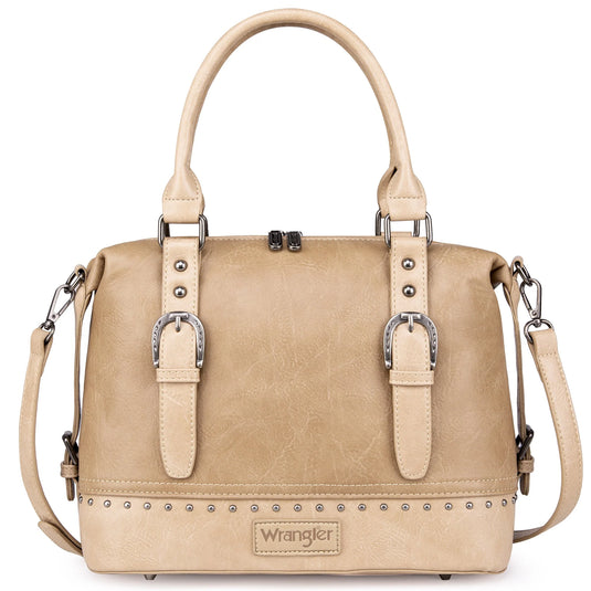 WG48-S5110KH - Wrangler Buckle Classic Barrel Satchel Khaki