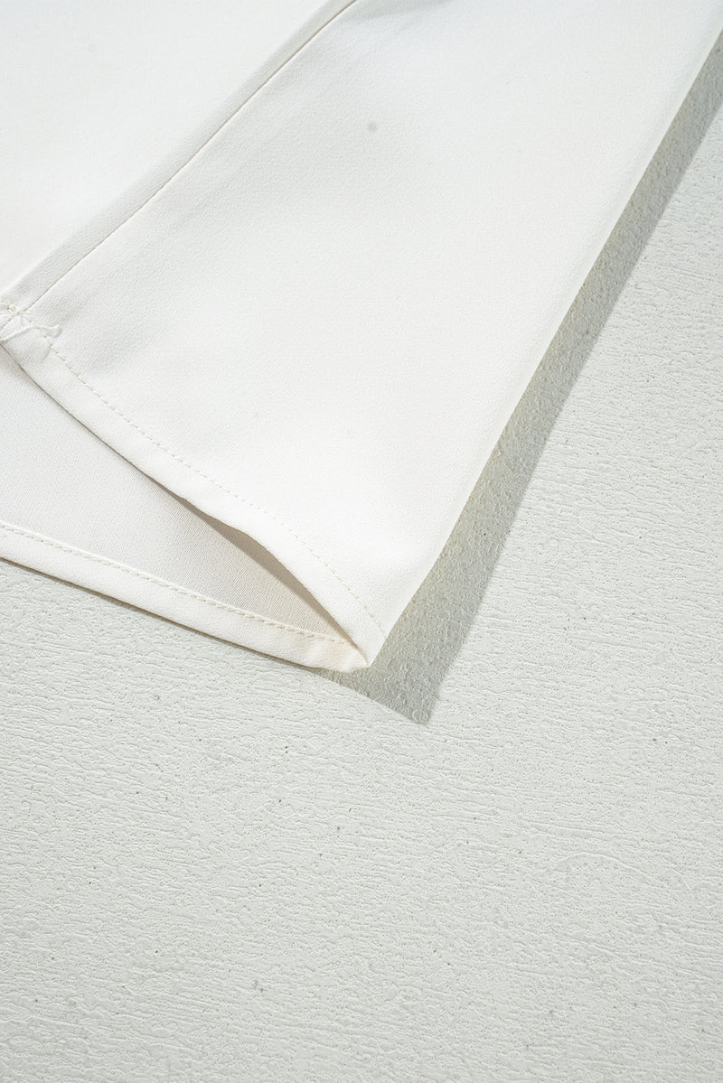 Load image into Gallery viewer, DLLS17 - White Scalloped V Neckline Lace Hollowed Lantern Sleeve Blouse
