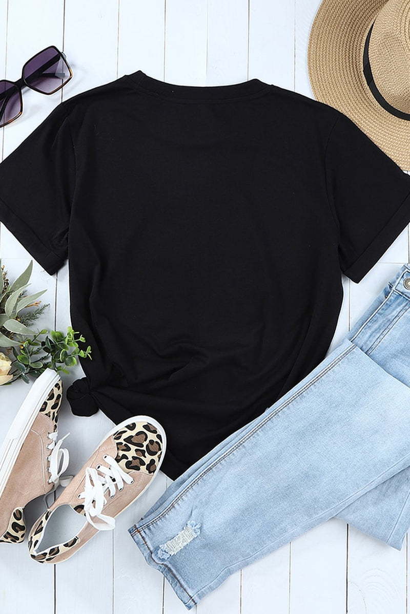 Load image into Gallery viewer, DLLS68 - Black Western American Flag Graphic Tee
