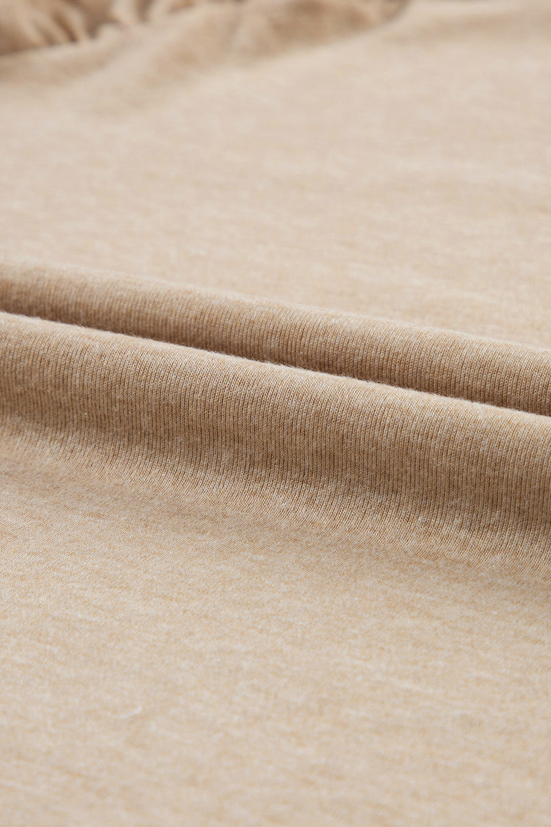 Load image into Gallery viewer, DLLS28 - Pale Khaki Solid Ruched Raglan Sleeve Knit Top
