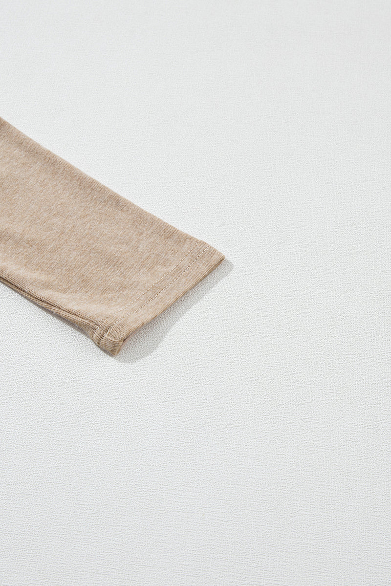 Load image into Gallery viewer, DLLS28 - Pale Khaki Solid Ruched Raglan Sleeve Knit Top
