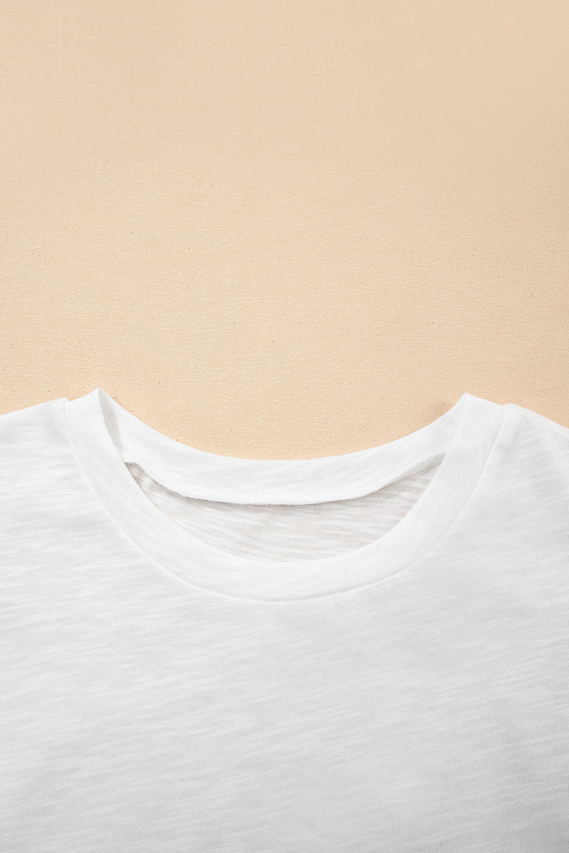 Load image into Gallery viewer, DLLS78 - White Layered Ruffle Short Sleeve Round Neck Top
