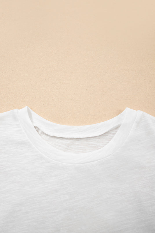 DLLS78 - White Layered Ruffle Short Sleeve Round Neck Top