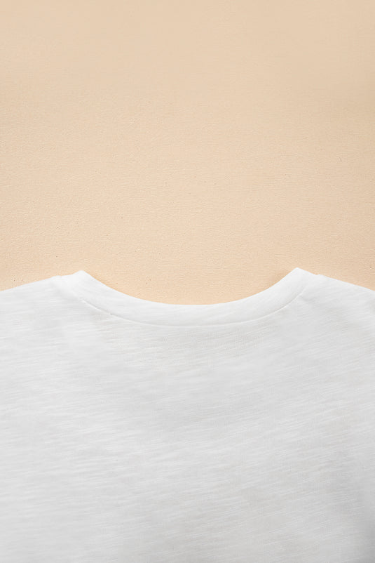 DLLS78 - White Layered Ruffle Short Sleeve Round Neck Top
