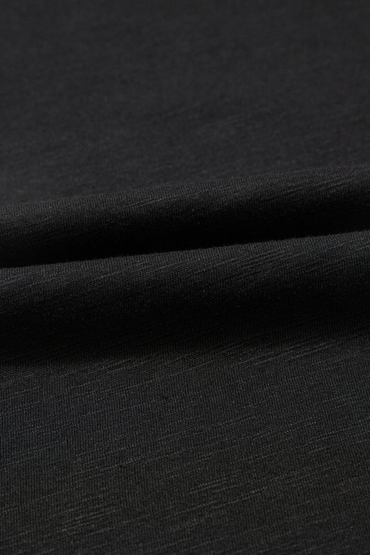 DLLS79 - Black Layered Ruffle Short Sleeve Round Neck Top