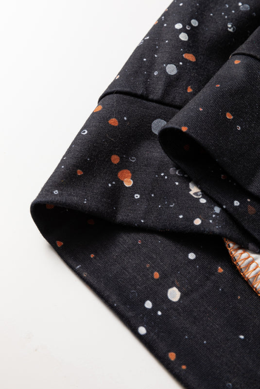 DLLS52 - Gold Flame It's Fall Y'all Halloween Pumpkin Graphic Bleached Top